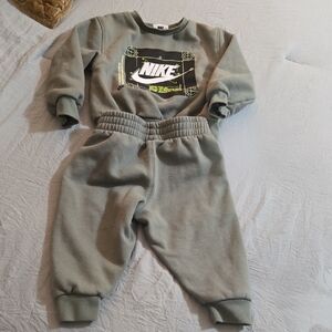 Nike Kids' Olive Green Sweatshirt and Jogger Set